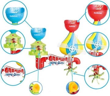 ИГРУШКА-ПЕРЕЛИВ ДЛЯ ВАННЫ ЗАМОК ДУШ КАРУСЕЛЬ ШПИЛЬКОВОЕ КОЛЕСО