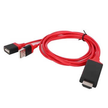 ADAPTER PRZEJŚCIÓWKA KONWERTER KABEL HDMI FHD USB IPHONE IPAD 2M