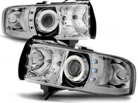 фото thumb №1, Лампы передние dodge ram 94-01 angel eyes led хром
