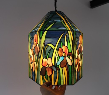 Lampa witrażowa Irysy, lampion Tiffany Irys Kwiaty