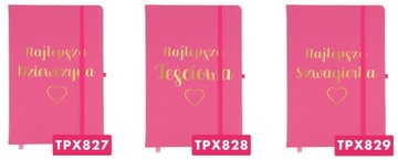 NOTES Różowy A5 GOLD Złocenie DLA KOSMETYCZKI Wz