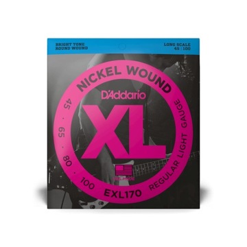 EXL170 Struny do gitary basowej 4 Stunowej 45-100 D'Addario