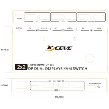 KC-KVM212DH-NA-Конвертер ПК-KVM-переключатели