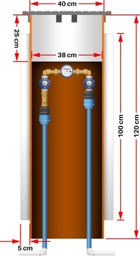 ВОДОМЕР СКВАЖИНА пенопласт H=1200 400 + КЛАПАНЫ