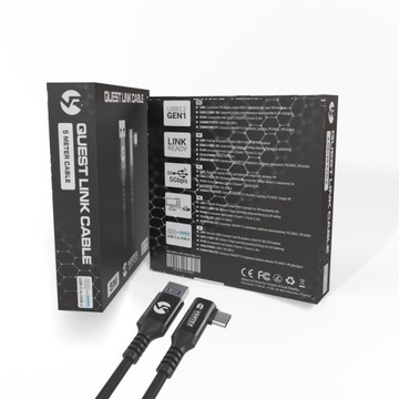 Кабель VortexVR USB-A — USB-C длиной 5 м для Meta Quest Link | Квест 3, Квест 2