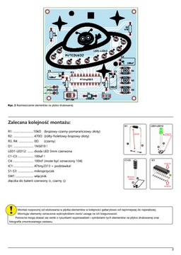 AVTEDU632 UFOledek - 7 световых эффектов - набор для обучения пайке