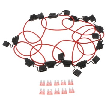 Комплект из 10 автомобильных предохранителей ATC/40AMP с линейным держателем жгута проводов 12AWG