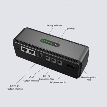 МИНИ-ИБП МОЩНОСТЬ АККУМУЛЯТОРА 8800 МАЧ С ГИГАБИТНЫМ POE 100-240 В
