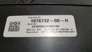 фото thumb №7, Жалюзи ролета руль воздуха корпус tesla 3 1076733-00-e оригинал new