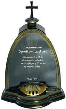 ZNICZ LAMPION kapliczka GRAWEREM rocznica śmierci