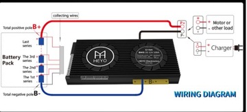 Балансир Smart BMS HEYO 16S 80А, BT, 3,7 В