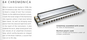 Harmonijka Chromonica 280/ 64 stroiki 4 oktawy/C3-D7 klucz C Hohner