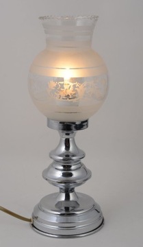 Wspaniała lampka srebrna klosz Hiszp. 60-450