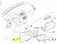 фото thumb №9, Кришка панелі приладової панелі fiat punto оригінальний номер 735501756
