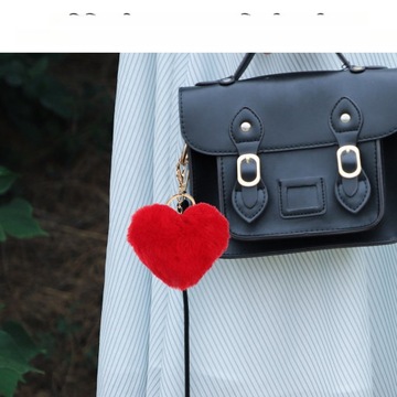 Брелок из меха кролика рекс, брелок-кошелек с подвесками LOVE, 4 шт.