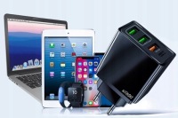 Сетевой адаптер для телефона и планшета с поддержкой QC 3.0. 3 порта USB + PD Type-C с кабелем 5-в-1