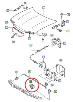 ДЕРЖАТЕЛЬ КАПОТА KA 96_ MONDEO 92_ TRANSIT 94 _ 6870622 _ W702380-S300