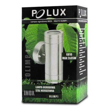Настенный светильник Olimp для наружного освещения 2xGU10 inox 208835 Polux