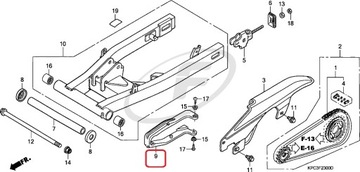 ŚLIZG ŁAŃCUCHA NAPĘDOWEGO HONDA XL 125 VARADERO