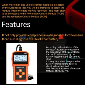 Профессиональный автомобильный сканер OBD Tester