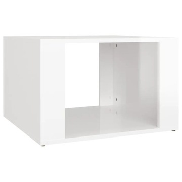 vidaXL Прикроватная тумбочка, глянцевый белый, 57x55x36 см