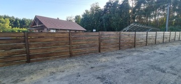 Бетонный деревянный забор, имитация дерева