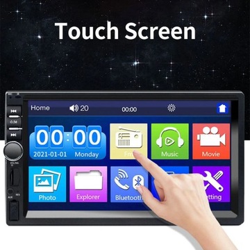 Автомобильный радиоприемник 2 Din с дистанционным управлением Bluetooth HD 7