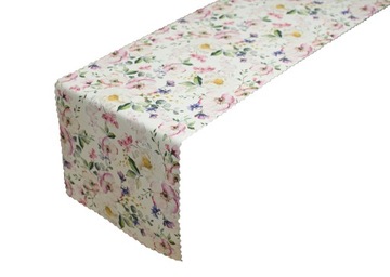 Bieżnik plamoodporny na stół w kwiaty 40X130