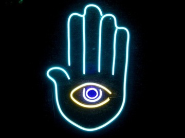 NDLON OUTLINE OF HAND + EYE PC5 NEON LED FLEX ŚWIDNIK