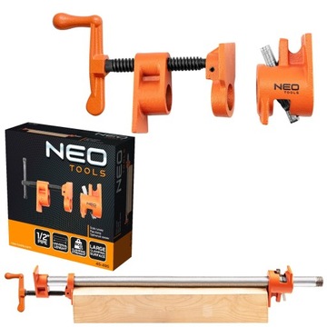 ЗАЖИМ NEO БЕСКОНЕЧНЫЙ ВИНТОВЫЙ ТРУБНЫЙ ЗАЖИМ 1/2'''' ДЛЯ ТРУБ 800 КГ 45-495