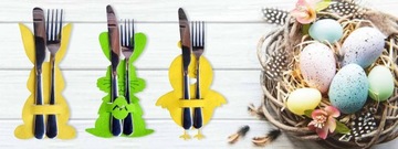 Футляр для столовых приборов Пасхальное украшение стола кролик 2 шт для ПАСХАЛЬНОГО зайца