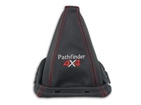 фото thumb №1, Nissan pathfinder r51 чехол переключения передач кожа вышивка красный рамка