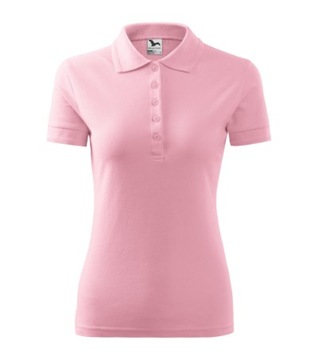 KOSZULKA PIQUE POLO DAMSKA MALFINI 210 BAWEŁNIANA T-SHIRT różowa S