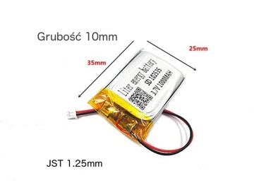 Akumulator Bateria 1000mAh 3.7V JST