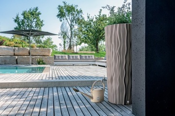 БОЧКА-БАЧОК КОНТЕЙНЕР ДЛЯ ДОЖДЕВОЙ ВОДЫ ЦВЕТОЧНЫЙ ГОРШОК 160 Л АНТРАЦИТ + КРЫШКА