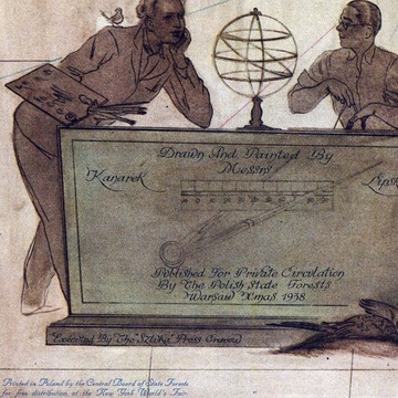 Карта польских лесов (охотничья карта) UNIKAT 50x40