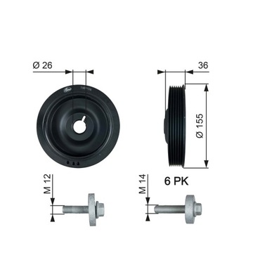 фото thumb №1, Колесо ременное вала коленчатого mercedes a w176 b sports tourer w246 w242 citan