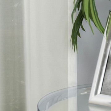 Firany Woalowe Klasyczne Firana Woal Trudnopalny Kremowa Z Taśmą sz.350x140