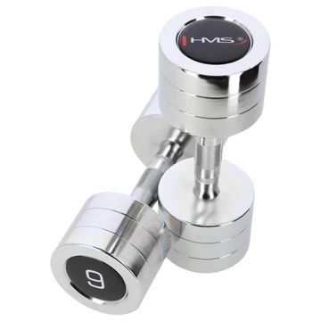 Гантели из ХРОМИРОВАННОЙ СТАЛИ для упражнений 2x9 кг HMS