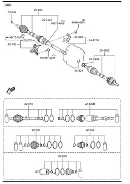 фото thumb №1, Полуось полуось шарнир mazda 6 gj 2,5l 2012r- новый оригинал