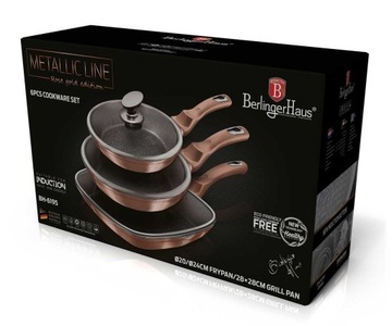 НАБОР ИЗ 3 ГРАНИТНЫХ ПРОДУКТОВ BERLINGER HAUS ROSE GOLD LINE BH-6195