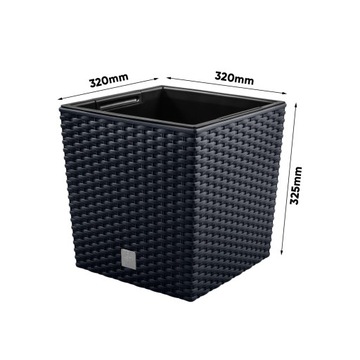 Горшок цветочный RATO LOW DRTS325L цветочный горшок + антрацитовая вставка