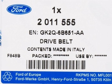 РЕМЕНЬ МАСЛЯНОГО НАСОСА FORD 2.0 DIESEL PANTHER ECOBLUE