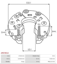 фото thumb №3, Кронштейн, фланец приводной генератора as-pl arc9014