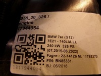 фото thumb №14, Bmw двигатель b58b30a 326km f2x f3x g01 g12 740ila