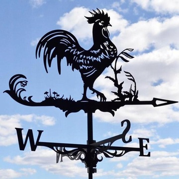Metalowy czarny kogut Weathervane Weather Vane