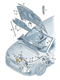 фото thumb №4, Element odblokowywujący капот перед тросы замка защёлка audi q3 aso оригинал
