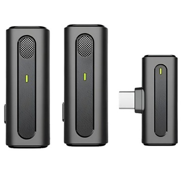 БЕСПРОВОДНЫЕ ПОДВЕСНЫЕ МИКРОФОНЫ 2x POWERBANK USB C ANDROID APPLE