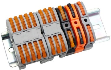 PCT-511 Быстроразъёмный соединитель для DIN-рейки, 5-контактный, серый