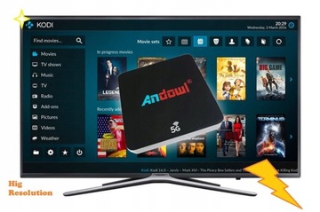 ТЕЛЕВИЗИОННАЯ ПРИСТАВКА ANDOWL 4K SMART BOX Wi-Fi ПЛЕЕР 3 ГБ ОЗУ ANDROID 7.1